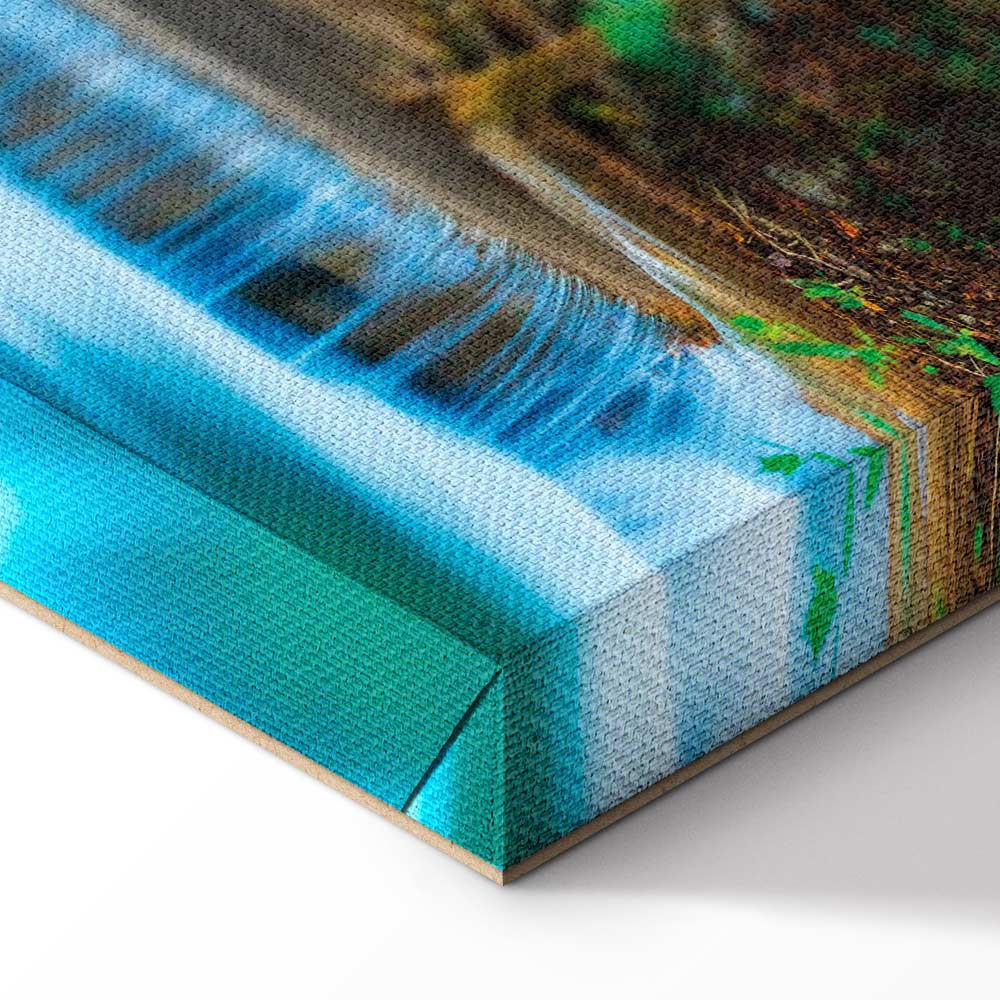 Leinwandbild - Blue Waterfall in Kanchanaburi, Thailand – Bild 8