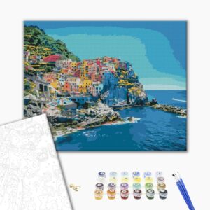 Malen nach Zahlen - A colourful Italian town