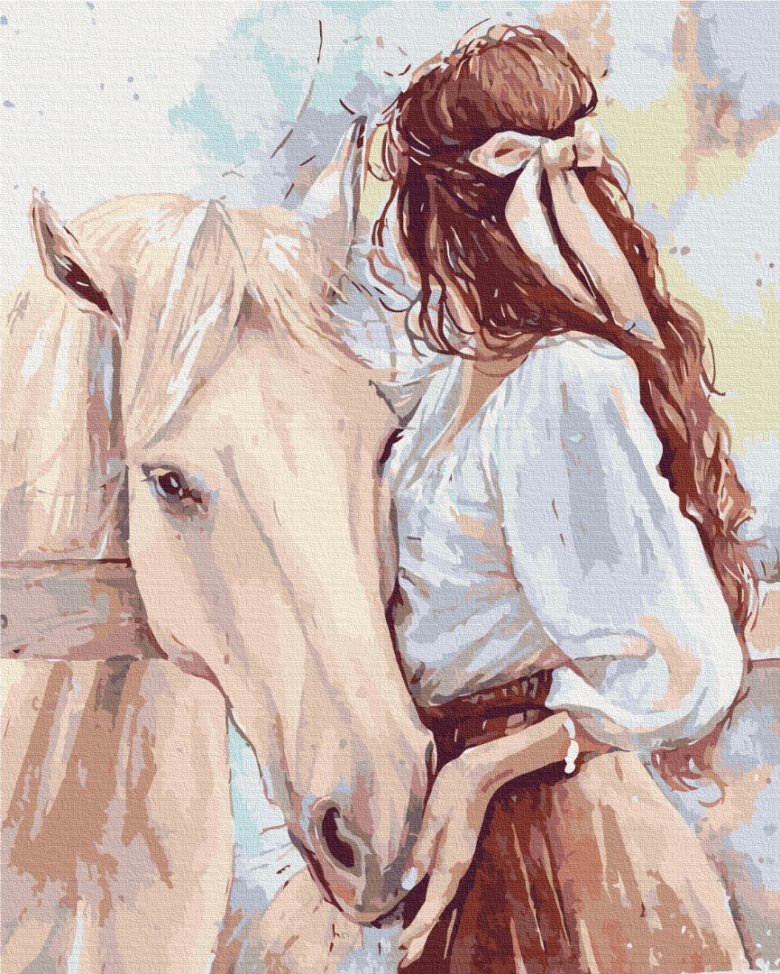 Malen nach Zahlen - Girl with a horse – Bild 2