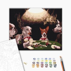 Malen nach Zahlen - Doggy poker players