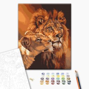 Malen nach Zahlen - Lion love