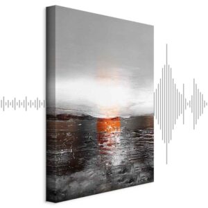 Leinwandbild - Reflection of Colors (1-part) - Sunset in Painted Abstract Background