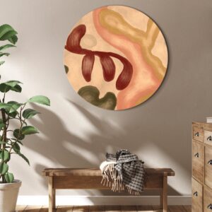 Rundes Bild - Colorful shapes – worn-out figures in lime wash technique