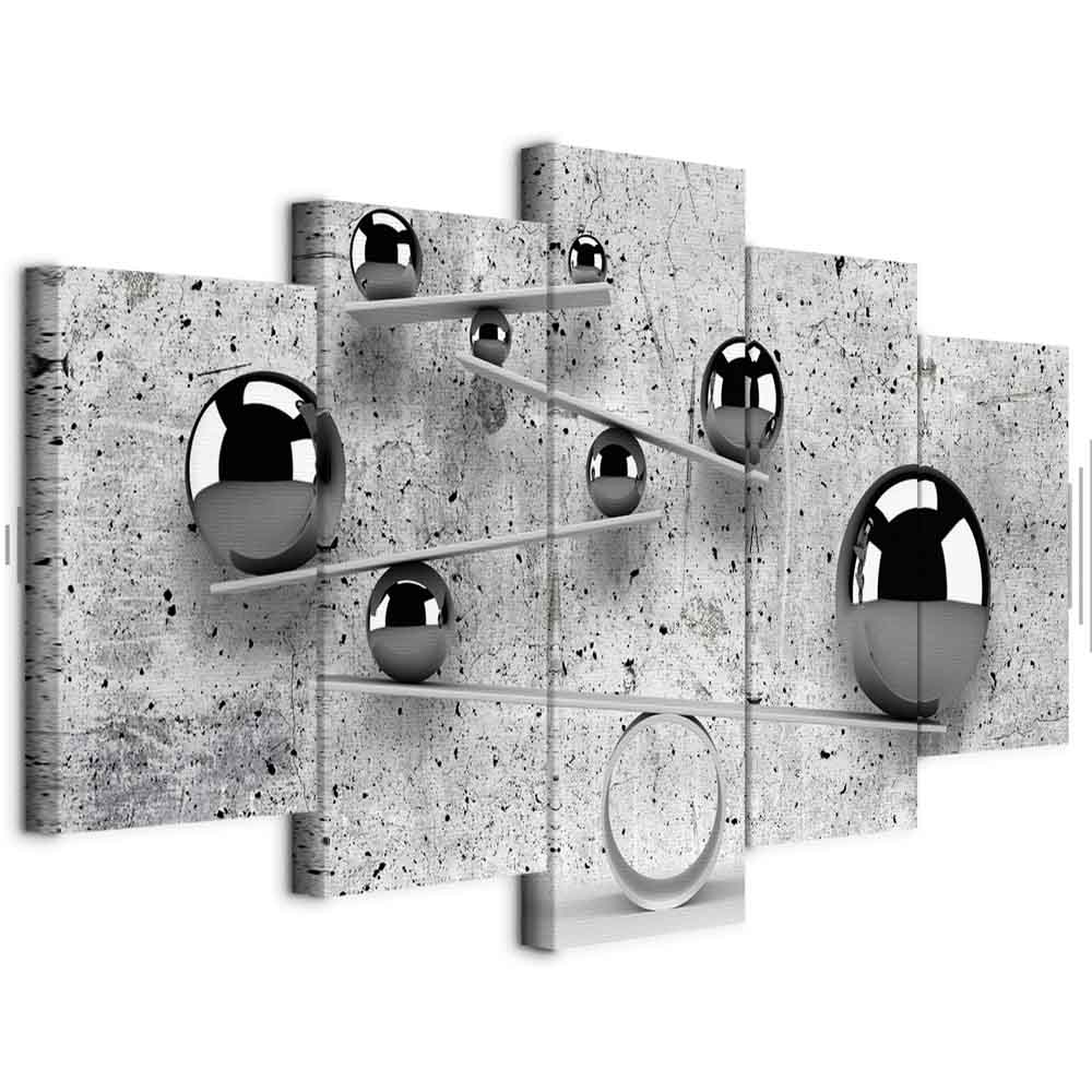 Leinwandbild - Balls and Concrete (5 Parts) Wide
