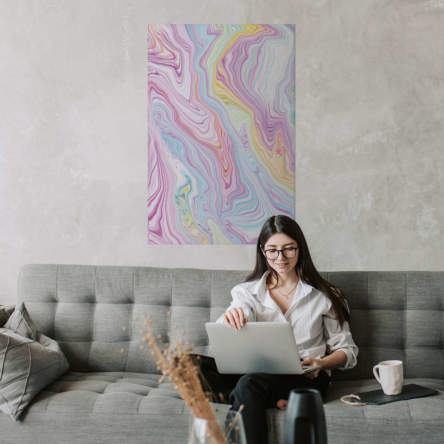 Poster - Colorful Dream - abstract shapes in pastel shades – Bild 5