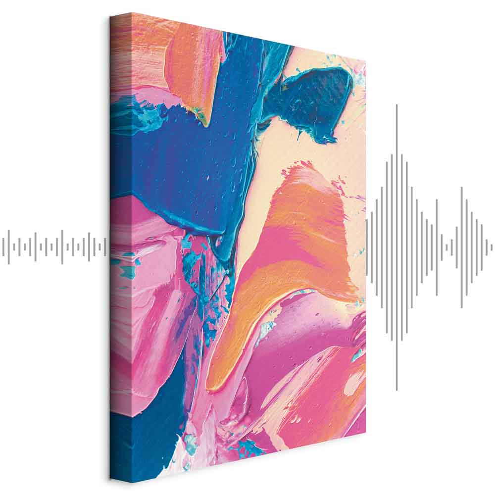 Leinwandbild - Energetic Shapes - Dynamic Oil Paint Composition on Canvas