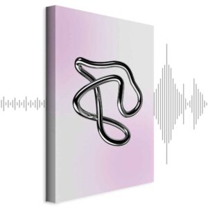 Leinwandbild - Silver Intricacies - Fluid Metallic Figure on a Gradient Background