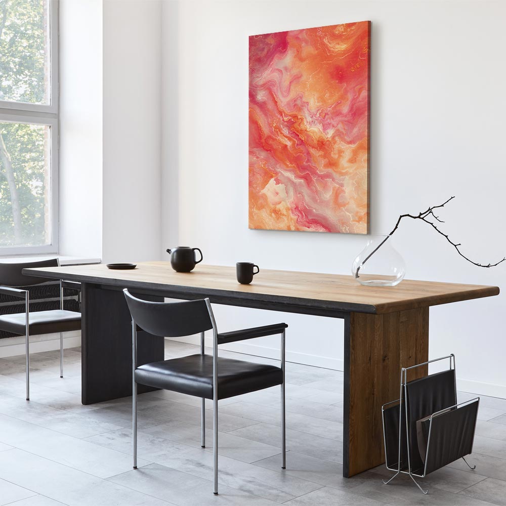 Leinwandbild - Fiery Colors - Dynamic Shapes in Colors of Fire and Pink – Bild 7