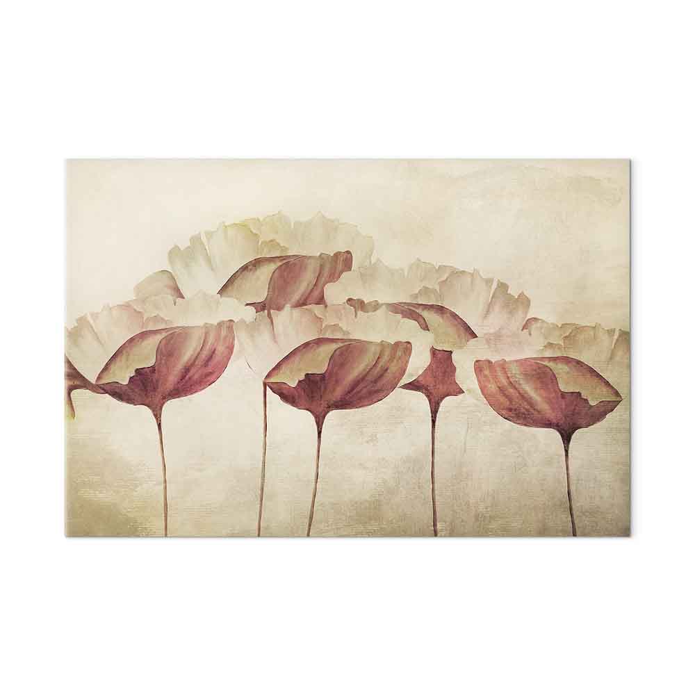 Leinwandbild - Flowers in Beige (1 Part) Wide – Bild 2