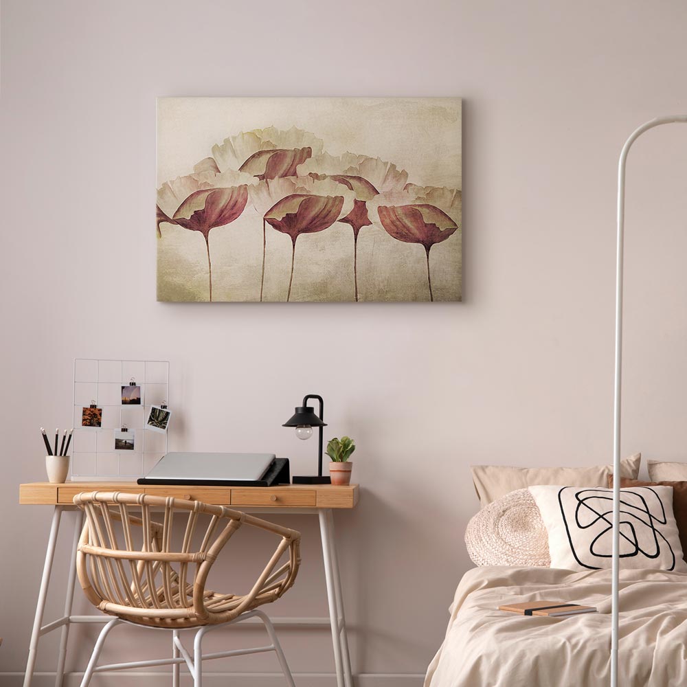 Leinwandbild - Flowers in Beige (1 Part) Wide – Bild 6