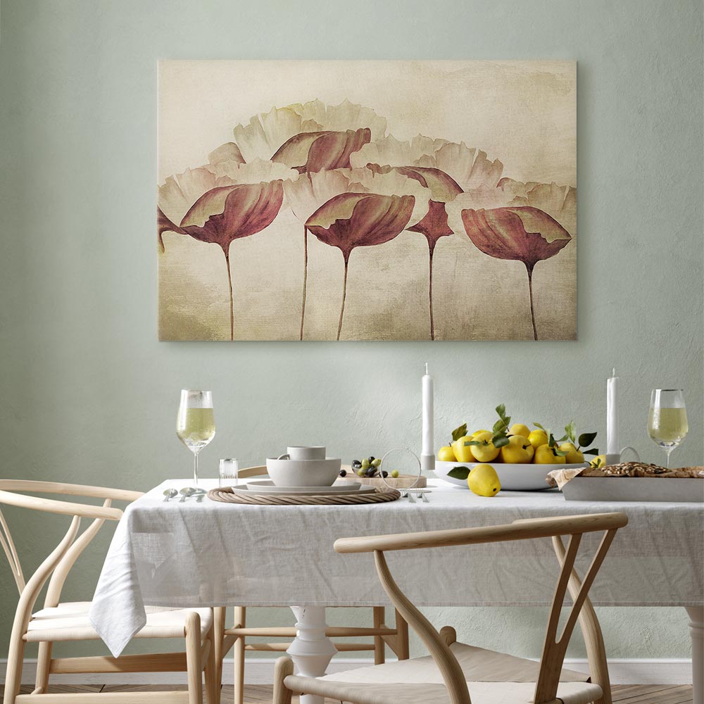 Leinwandbild - Flowers in Beige (1 Part) Wide – Bild 7