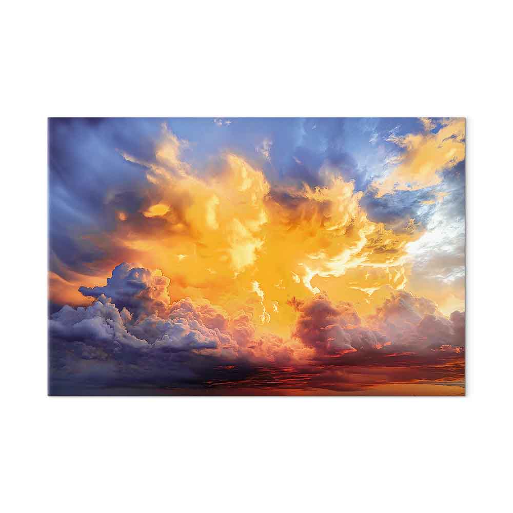 Leinwandbild - Beautiful Sunset - Clouds in Warm Shades – Bild 2