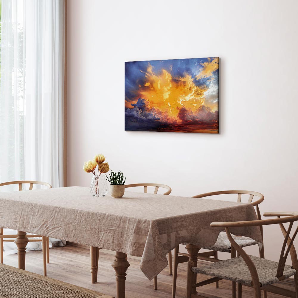 Leinwandbild - Beautiful Sunset - Clouds in Warm Shades – Bild 7