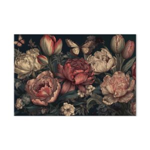 Leinwandbild - Flowers on a turquoise background