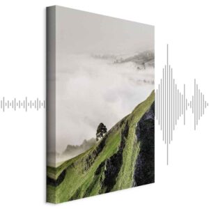 Leinwandbild - Tree Above Clouds (1 Part) Vertical