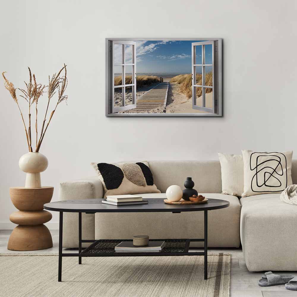 Leinwandbild - Window: View of the Beach – Bild 5