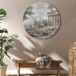 Rundes Bild - Temple on a hill - Greek architecture in subdued colours