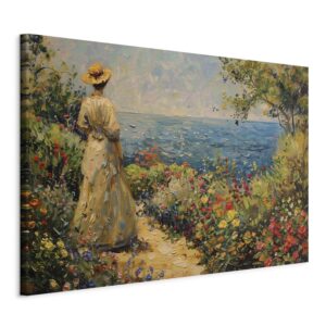 Wandbild XXL - Nostalgic impression - a pensive woman contemplating