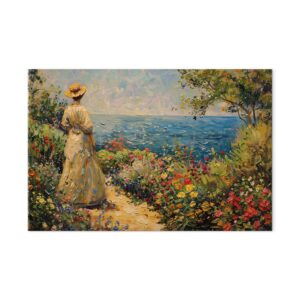 Leinwandbild - Nostalgic impression - a pensive woman contemplating