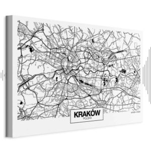 Leinwandbild - City Plan: Krakow (1 Part) Wide