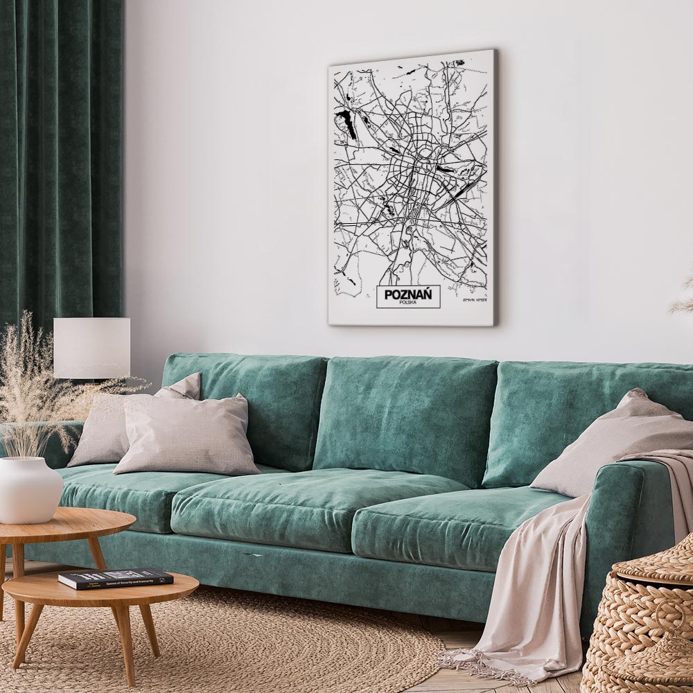Leinwandbild - City Plan: Poznan (1 Part) Vertical – Bild 5