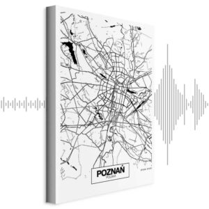 Leinwandbild - City Plan: Poznan (1 Part) Vertical