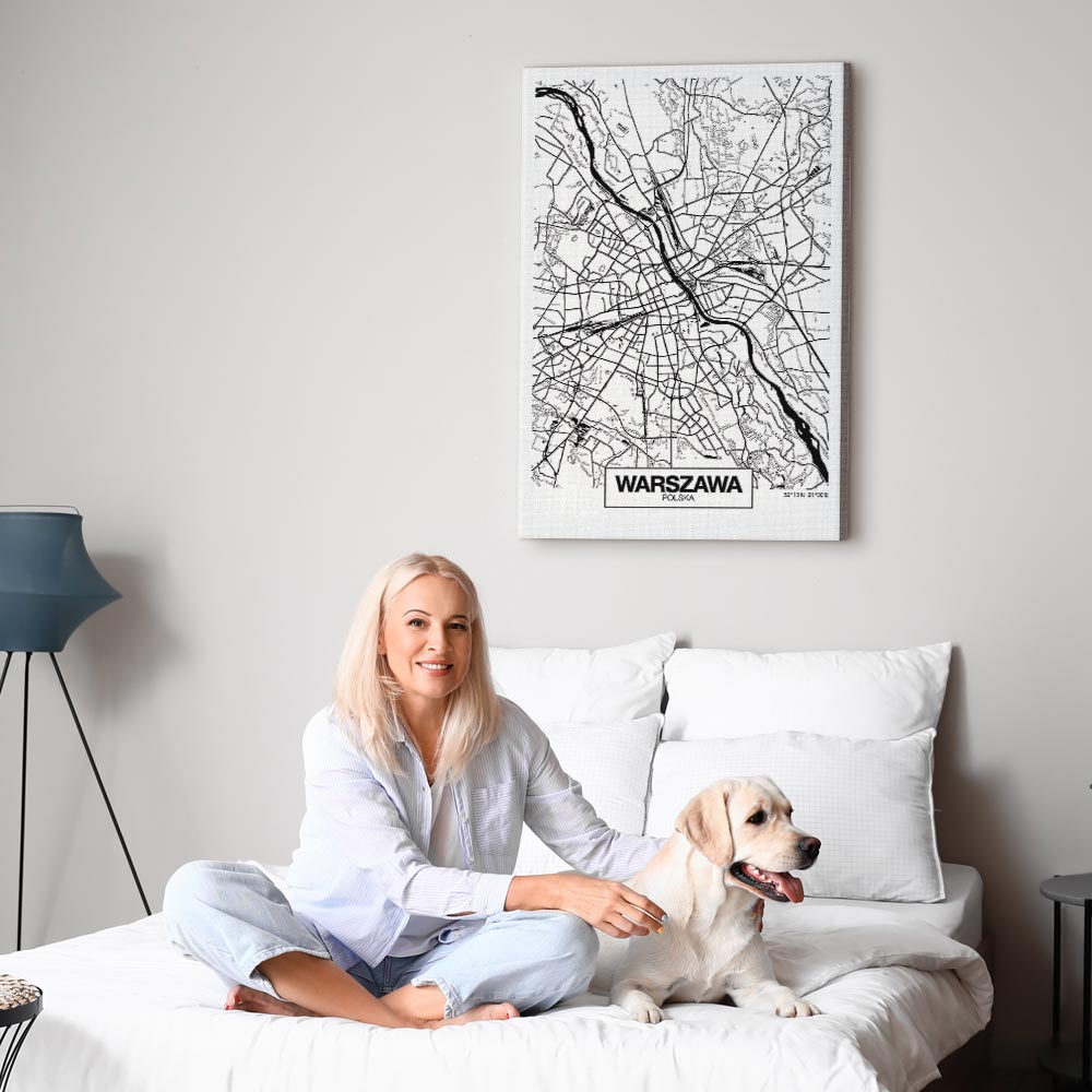 Leinwandbild - City Plan: Warszawa (1 Part) Vertical – Bild 6