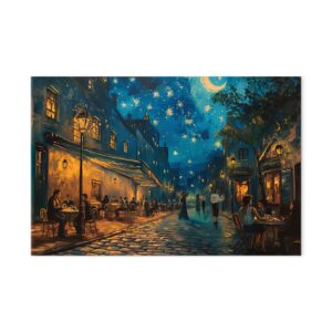 Leinwandbild - Paris street – a painting inspired by Vincent van Gogh's style