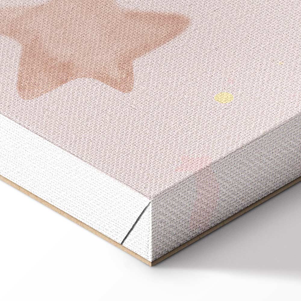 Leinwandbild - Joyful Sky - Yellow Cheerful Stars with a Rainbow Against the Phases of the Moon in a Light Beige Sky Hue – Bild 8