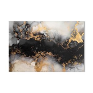 Leinwandbild - Golden explosions – abstract pattern inspired by marble