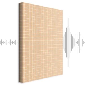 Leinwandbild - Waving Lines - Creamy Grid on a Noisy Pastel Background