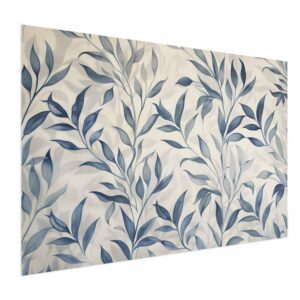 Poster - Delicate Botanical Motif with Blue Leaves