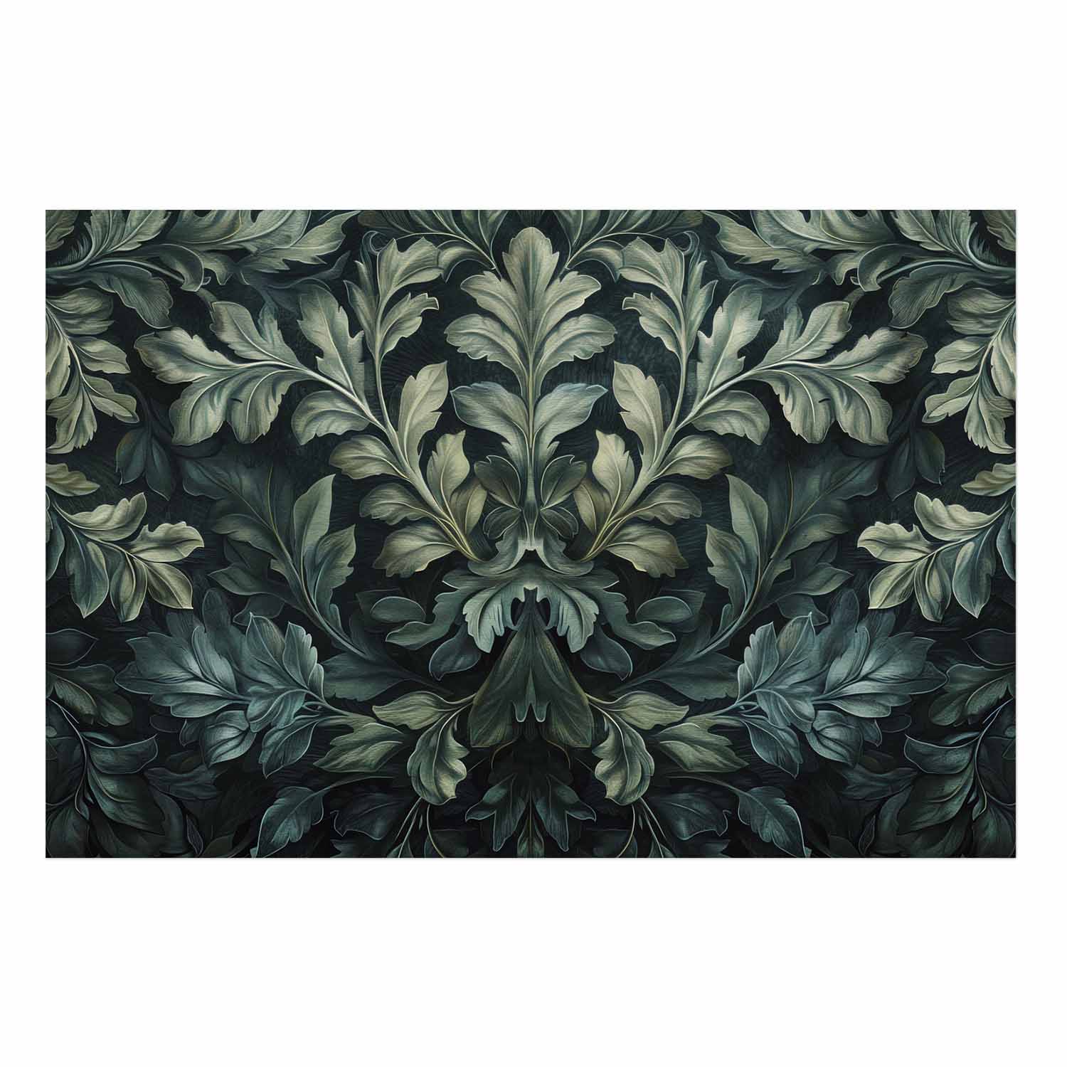 Poster - Victorian Leaves in Dark Greens – Bild 2