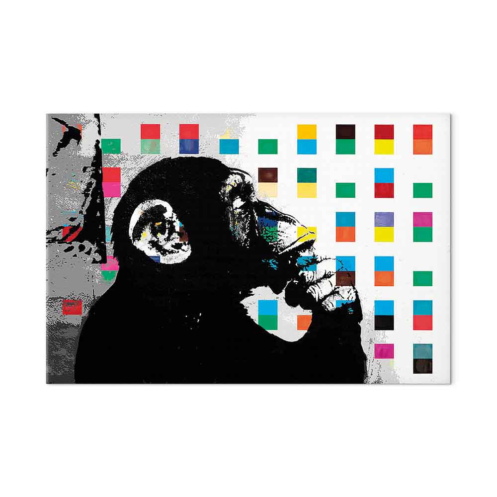 Leinwandbild - Banksy The Thinker Monkey – Bild 2