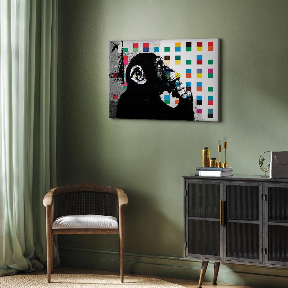 Leinwandbild - Banksy The Thinker Monkey – Bild 5
