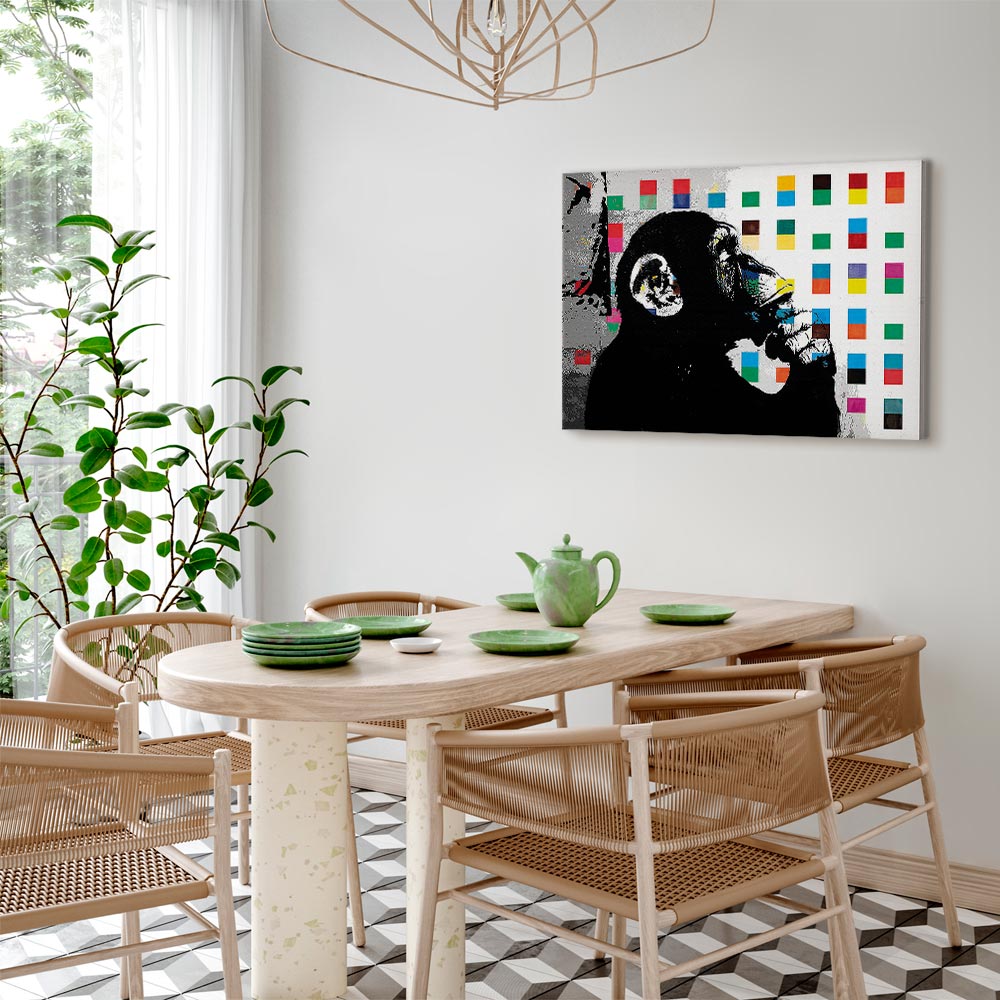 Leinwandbild - Banksy The Thinker Monkey – Bild 7