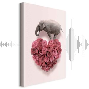 Leinwandbild - Elephant Lover (1-part) - Elephant Amid Pink Flowers