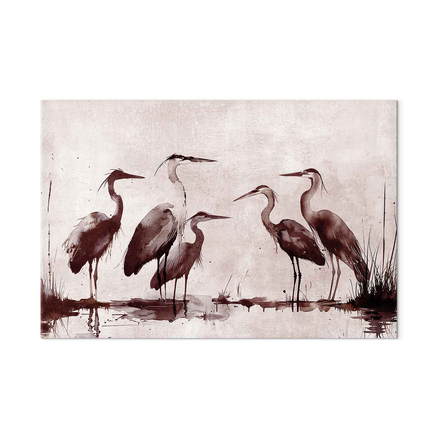 Wandbild XXL - Herons painted with ink – Bild 2