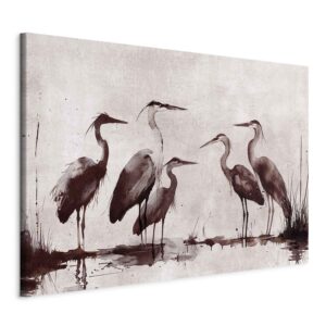 Wandbild XXL - Herons painted with ink