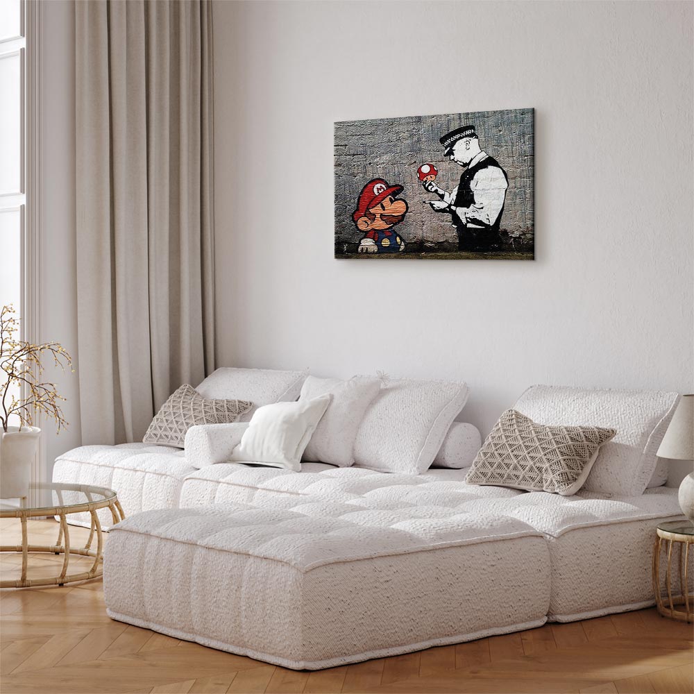 Leinwandbild - Mario and Cop by Banksy – Bild 5