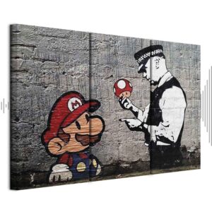 Leinwandbild - Super Mario Mushroom Cop by Banksy