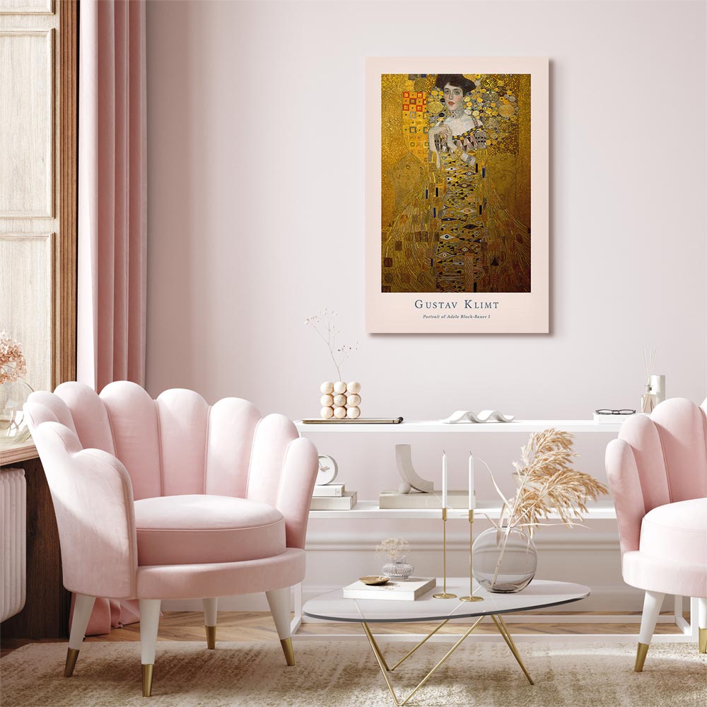 Leinwandbild - Gustav Klimt - Portrait of Adele Bloch (1 Part) Vertical – Bild 5