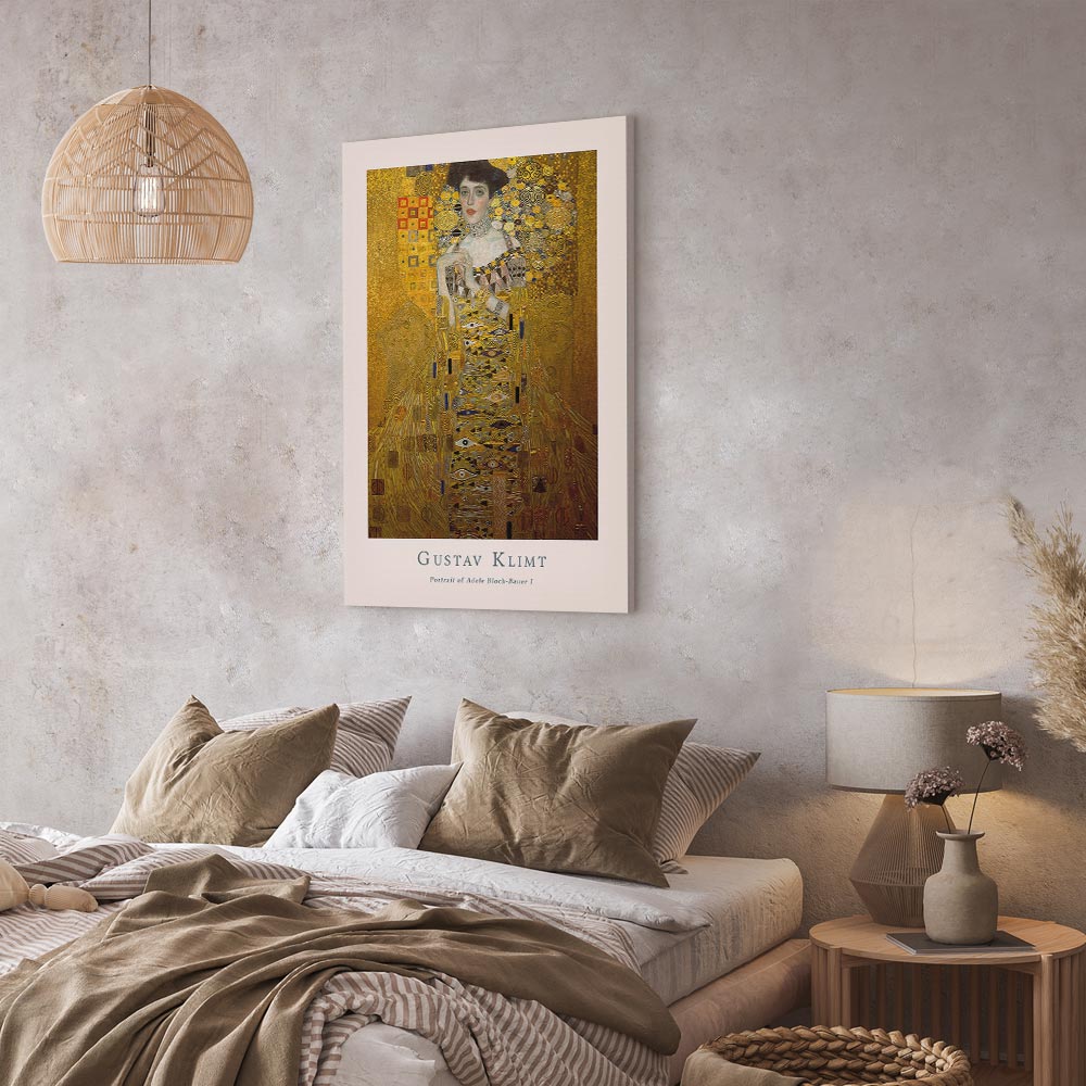Leinwandbild - Gustav Klimt - Portrait of Adele Bloch (1 Part) Vertical – Bild 6