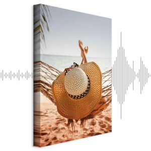 Leinwandbild - Hammock on the Beach (1 Part) Vertical