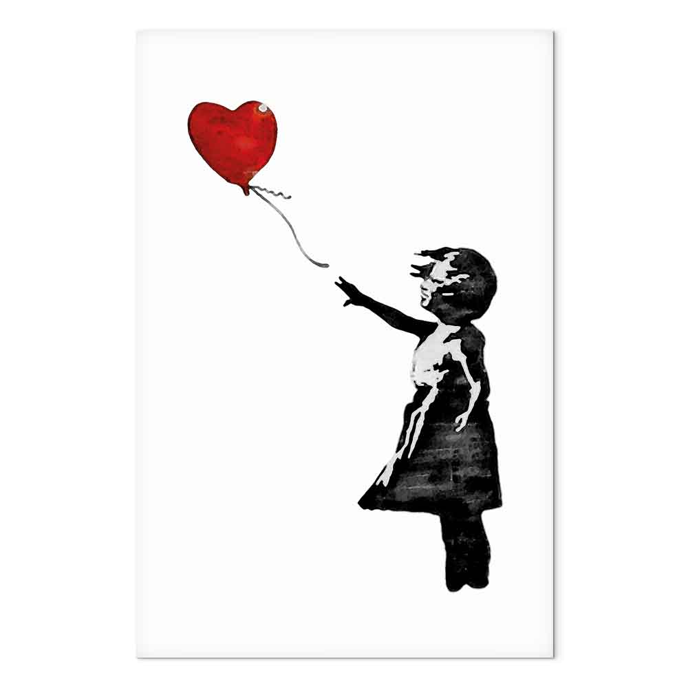 Leinwandbild - Banksy: Girl with Balloon (1 Part) Vertical – Bild 2