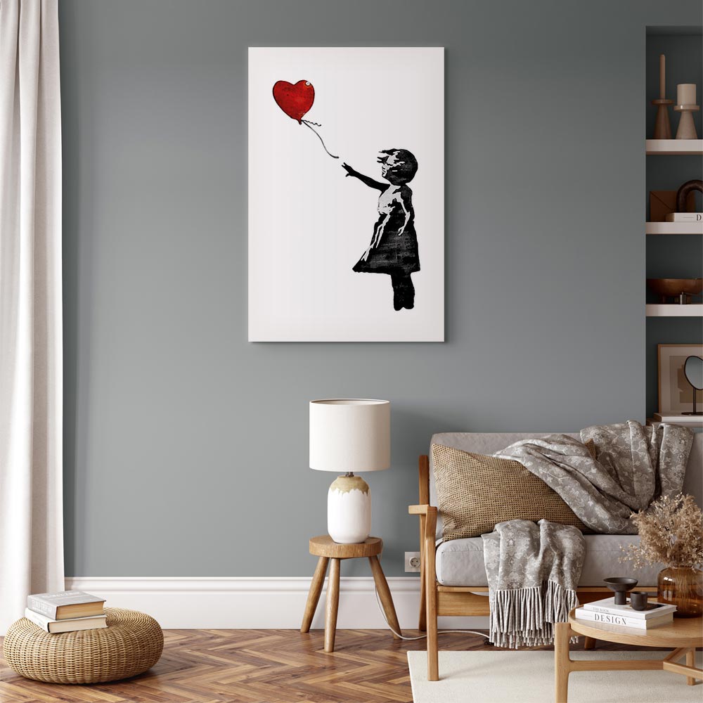 Leinwandbild - Banksy: Girl with Balloon (1 Part) Vertical – Bild 5