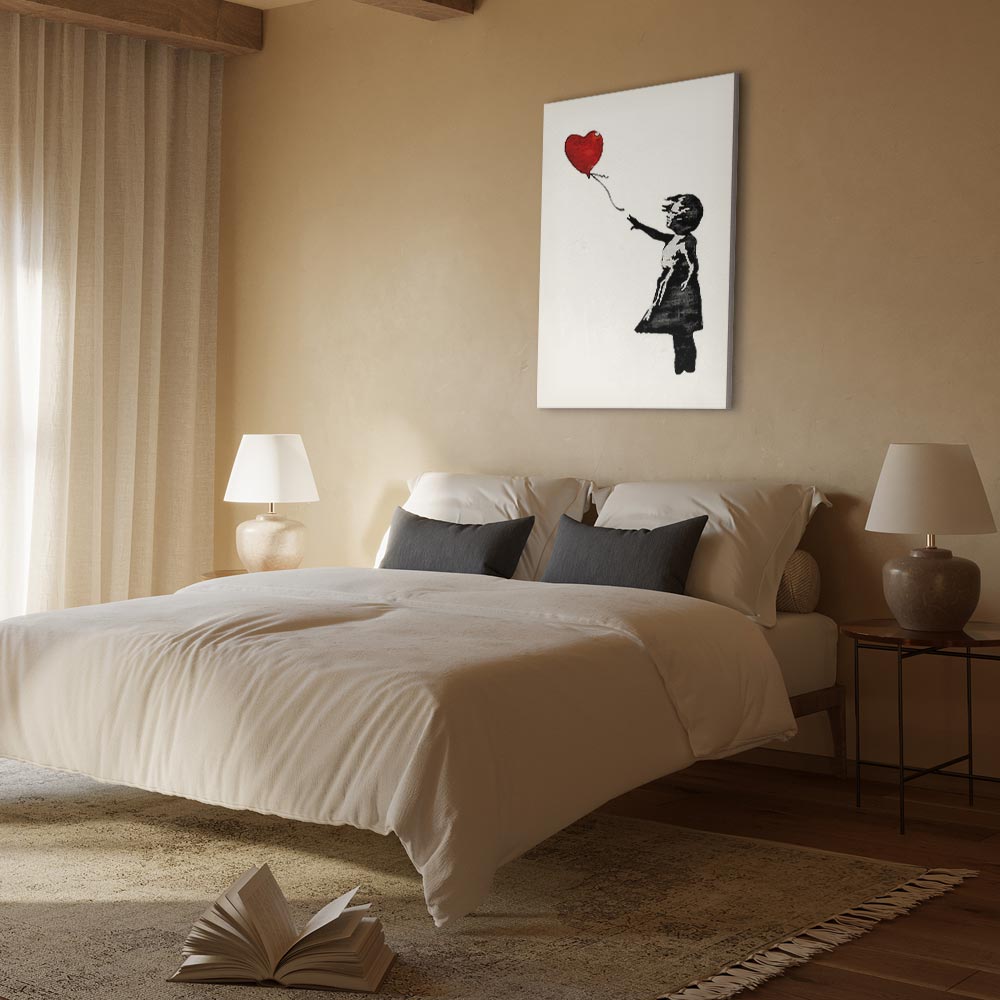 Leinwandbild - Banksy: Girl with Balloon (1 Part) Vertical – Bild 6