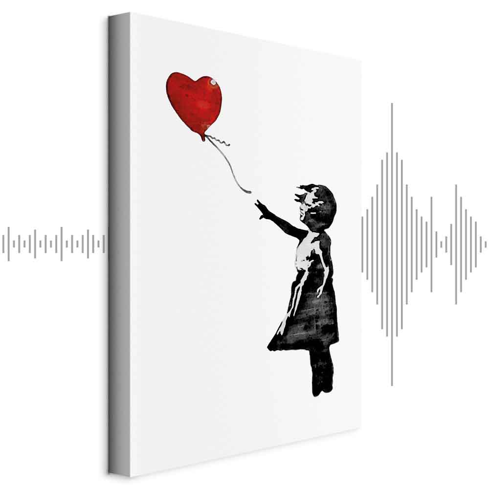 Leinwandbild - Banksy: Girl with Balloon (1 Part) Vertical