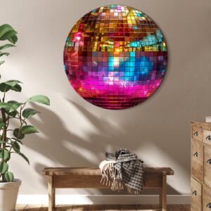 Rundes Bild - Gold disco ball