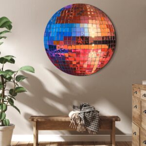 Rundes Bild - Old gold disco ball